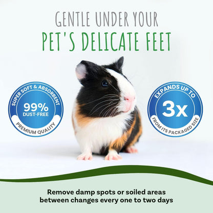 Premium Soft Paper Bedding, Beige, 56 L | Natural Absorbent Bedding, Odor Control, Made in USA, For Indoor & Outdoor Rabbits, Guinea Pigs & Small Pets