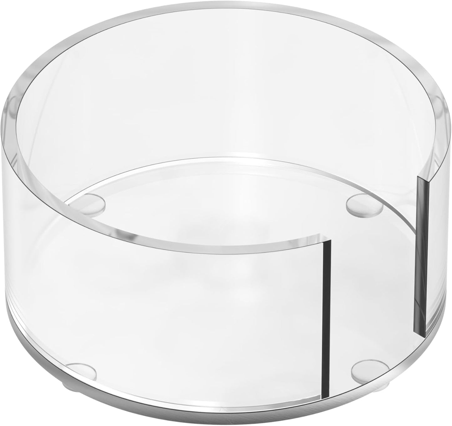 Scalloped Acrylic Drink Coaster Set 4‑Pack with Holder – Light Yellow Minimalist Beverage Coasters, Non‑Slip Table Protector, Modern Housewarming Gift