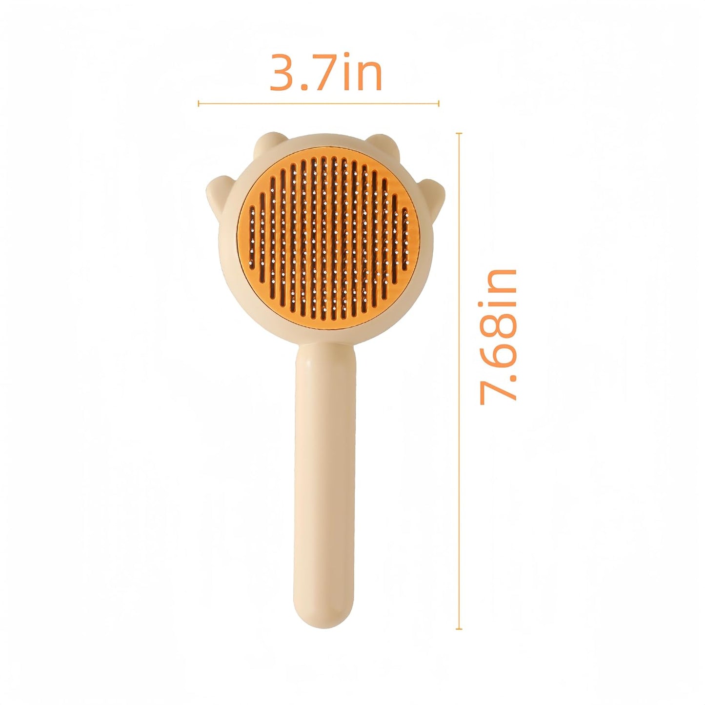 Pet Grooming Brush for Cats and Dogs,Cat Accessories Kit Cat Brush With Release Button&Professional Cat Nail Clipper For Pet Hair Cleaner And Claw Care (Yellow brush)