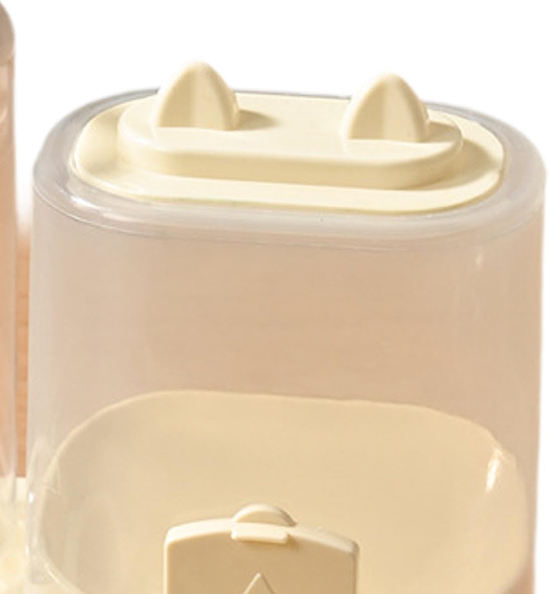 2 in 1 Automatic Pet Feeder Water Dispenser Compact Feeding Station Pet Feeding Bowl Detachable for Small Animals Kitten, Yellow