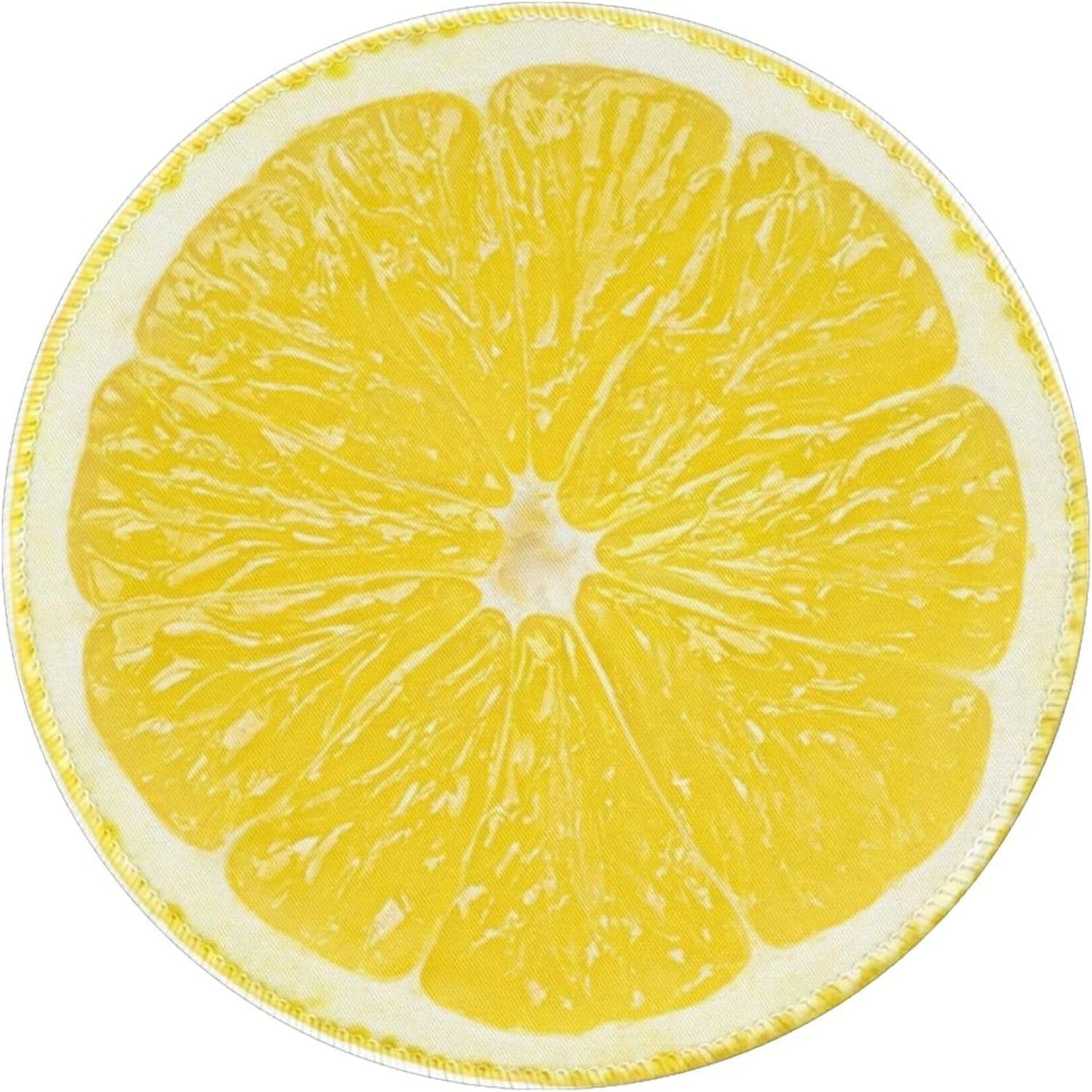 Lemon Round Mouse Pad Small Gaming Mousepad Desk Mat Stitched Edges 9.8 X 9.8 Inch for Home Office