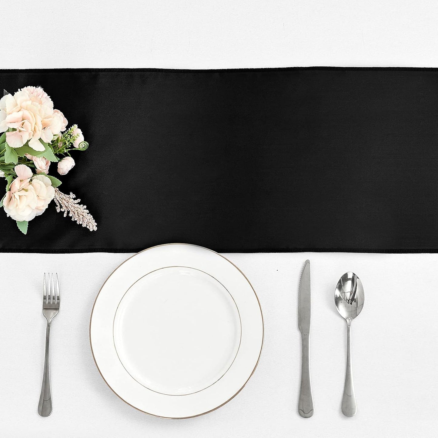 4-Pack Yellow Satin Table Runner 12 x 108 Inch Long Bright and Smooth Silk Fabric Table Runner for Wedding Banquet Birthday Party Decoration