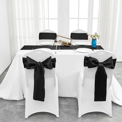 4-Pack Yellow Satin Table Runner 12 x 108 Inch Long Bright and Smooth Silk Fabric Table Runner for Wedding Banquet Birthday Party Decoration