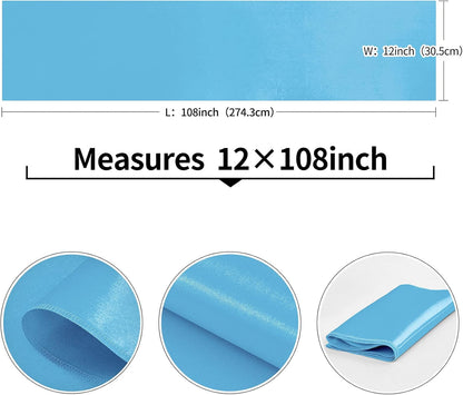4-Pack Yellow Satin Table Runner 12 x 108 Inch Long Bright and Smooth Silk Fabric Table Runner for Wedding Banquet Birthday Party Decoration