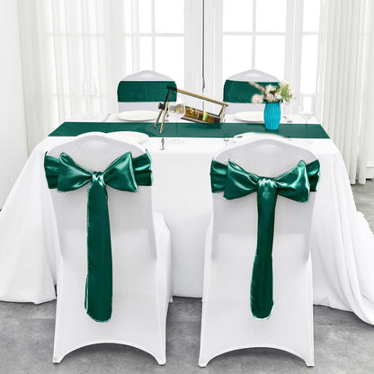 4-Pack Yellow Satin Table Runner 12 x 108 Inch Long Bright and Smooth Silk Fabric Table Runner for Wedding Banquet Birthday Party Decoration