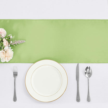 4-Pack Yellow Satin Table Runner 12 x 108 Inch Long Bright and Smooth Silk Fabric Table Runner for Wedding Banquet Birthday Party Decoration