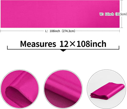 4-Pack Yellow Satin Table Runner 12 x 108 Inch Long Bright and Smooth Silk Fabric Table Runner for Wedding Banquet Birthday Party Decoration
