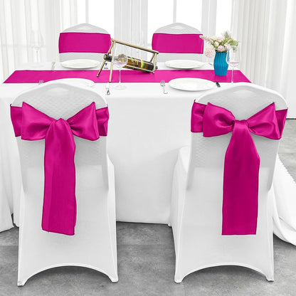4-Pack Yellow Satin Table Runner 12 x 108 Inch Long Bright and Smooth Silk Fabric Table Runner for Wedding Banquet Birthday Party Decoration