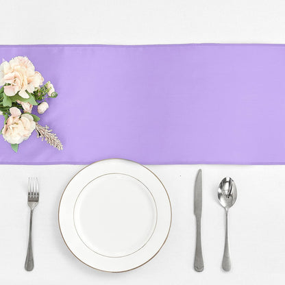 4-Pack Yellow Satin Table Runner 12 x 108 Inch Long Bright and Smooth Silk Fabric Table Runner for Wedding Banquet Birthday Party Decoration