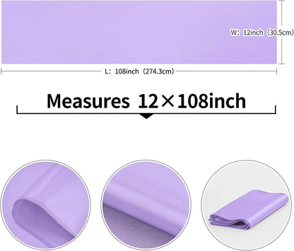 4-Pack Yellow Satin Table Runner 12 x 108 Inch Long Bright and Smooth Silk Fabric Table Runner for Wedding Banquet Birthday Party Decoration