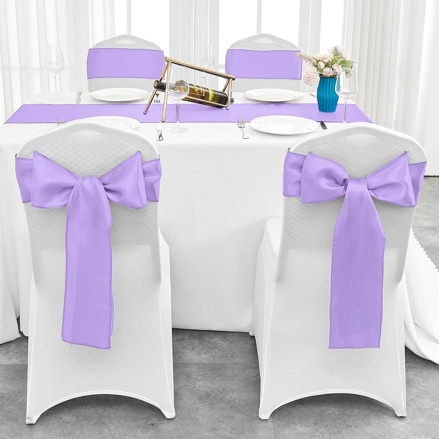 4-Pack Yellow Satin Table Runner 12 x 108 Inch Long Bright and Smooth Silk Fabric Table Runner for Wedding Banquet Birthday Party Decoration
