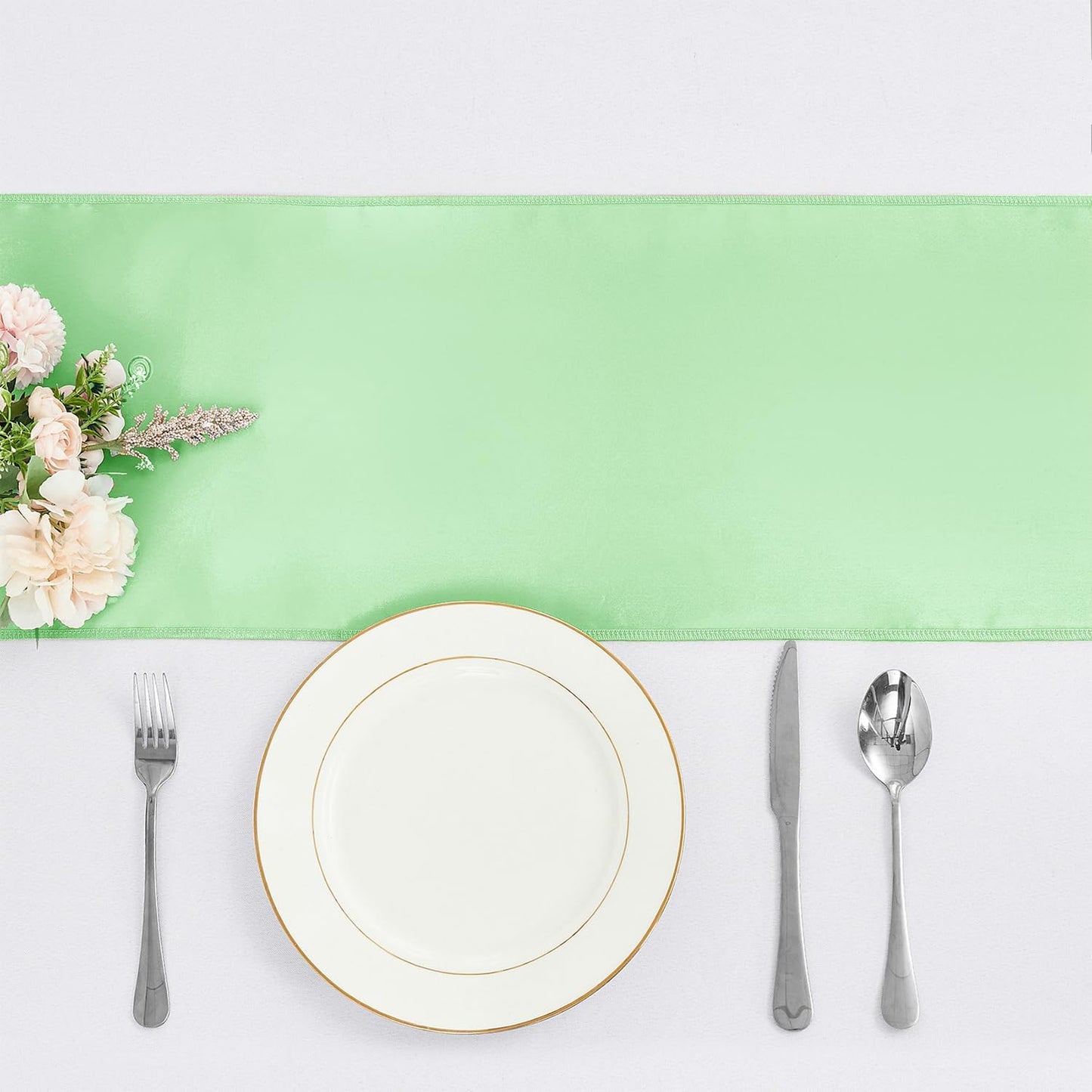 4-Pack Yellow Satin Table Runner 12 x 108 Inch Long Bright and Smooth Silk Fabric Table Runner for Wedding Banquet Birthday Party Decoration