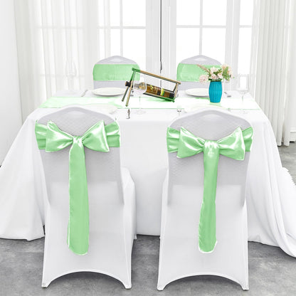 4-Pack Yellow Satin Table Runner 12 x 108 Inch Long Bright and Smooth Silk Fabric Table Runner for Wedding Banquet Birthday Party Decoration