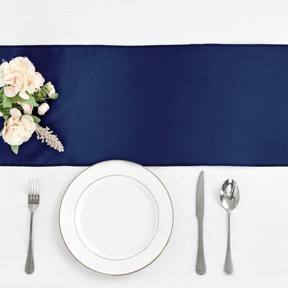 4-Pack Yellow Satin Table Runner 12 x 108 Inch Long Bright and Smooth Silk Fabric Table Runner for Wedding Banquet Birthday Party Decoration