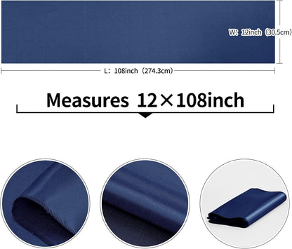 4-Pack Yellow Satin Table Runner 12 x 108 Inch Long Bright and Smooth Silk Fabric Table Runner for Wedding Banquet Birthday Party Decoration