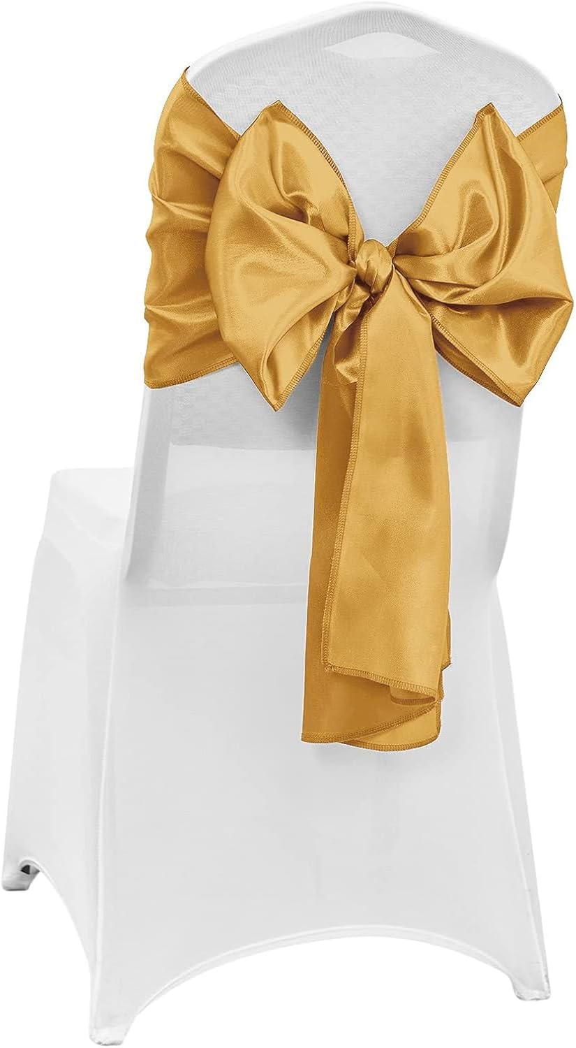 4-Pack Yellow Satin Table Runner 12 x 108 Inch Long Bright and Smooth Silk Fabric Table Runner for Wedding Banquet Birthday Party Decoration