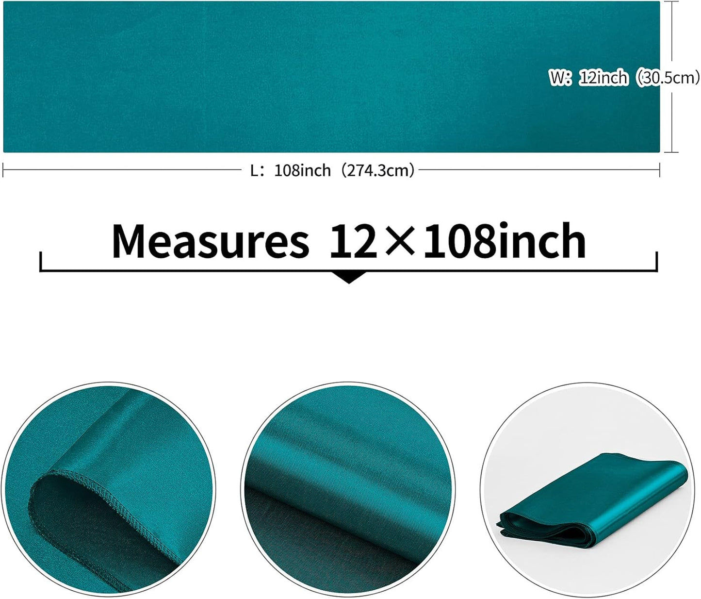 4-Pack Yellow Satin Table Runner 12 x 108 Inch Long Bright and Smooth Silk Fabric Table Runner for Wedding Banquet Birthday Party Decoration