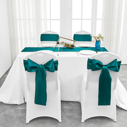 4-Pack Yellow Satin Table Runner 12 x 108 Inch Long Bright and Smooth Silk Fabric Table Runner for Wedding Banquet Birthday Party Decoration