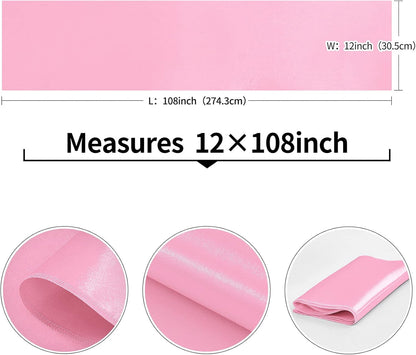 4-Pack Yellow Satin Table Runner 12 x 108 Inch Long Bright and Smooth Silk Fabric Table Runner for Wedding Banquet Birthday Party Decoration