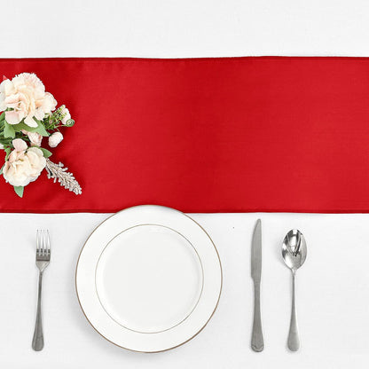 4-Pack Yellow Satin Table Runner 12 x 108 Inch Long Bright and Smooth Silk Fabric Table Runner for Wedding Banquet Birthday Party Decoration