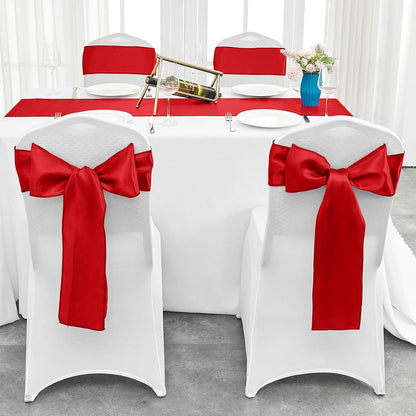 4-Pack Yellow Satin Table Runner 12 x 108 Inch Long Bright and Smooth Silk Fabric Table Runner for Wedding Banquet Birthday Party Decoration