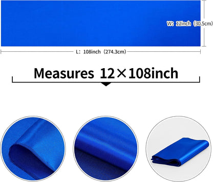 4-Pack Yellow Satin Table Runner 12 x 108 Inch Long Bright and Smooth Silk Fabric Table Runner for Wedding Banquet Birthday Party Decoration