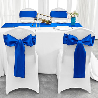 4-Pack Yellow Satin Table Runner 12 x 108 Inch Long Bright and Smooth Silk Fabric Table Runner for Wedding Banquet Birthday Party Decoration