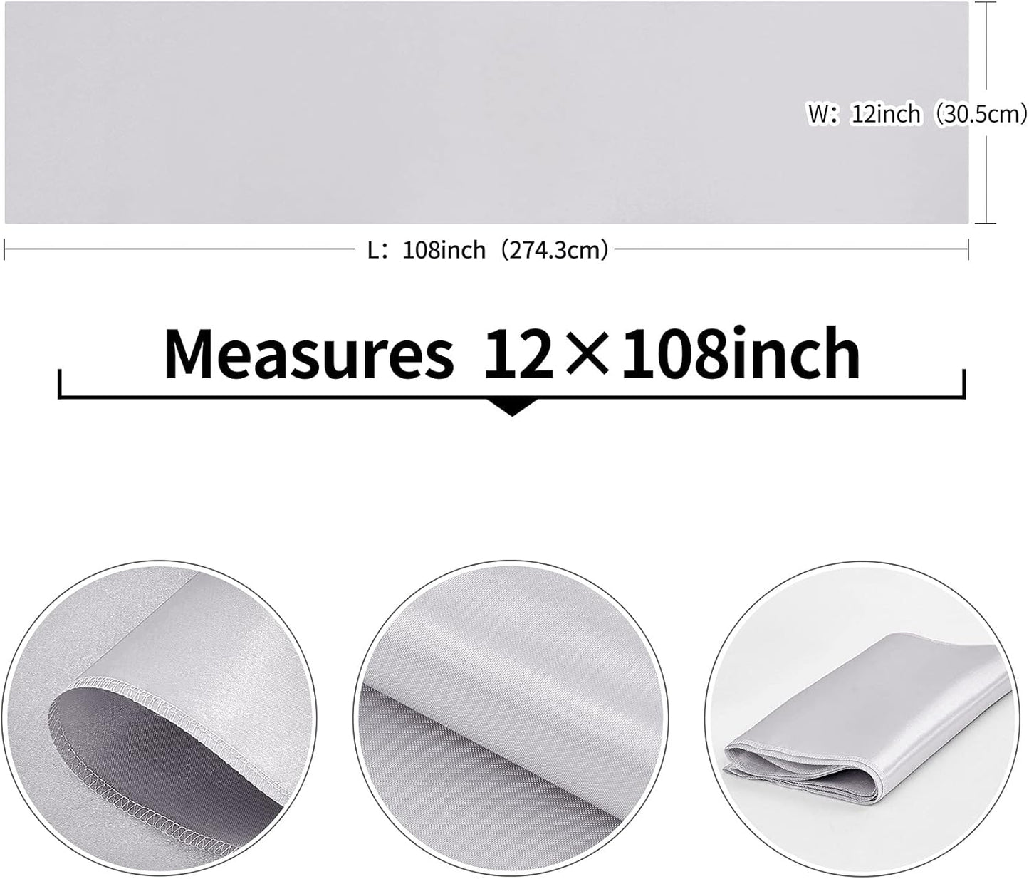 4-Pack Yellow Satin Table Runner 12 x 108 Inch Long Bright and Smooth Silk Fabric Table Runner for Wedding Banquet Birthday Party Decoration