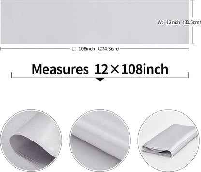 4-Pack Yellow Satin Table Runner 12 x 108 Inch Long Bright and Smooth Silk Fabric Table Runner for Wedding Banquet Birthday Party Decoration