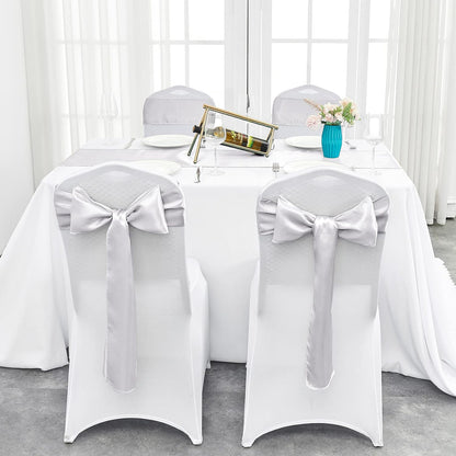 4-Pack Yellow Satin Table Runner 12 x 108 Inch Long Bright and Smooth Silk Fabric Table Runner for Wedding Banquet Birthday Party Decoration