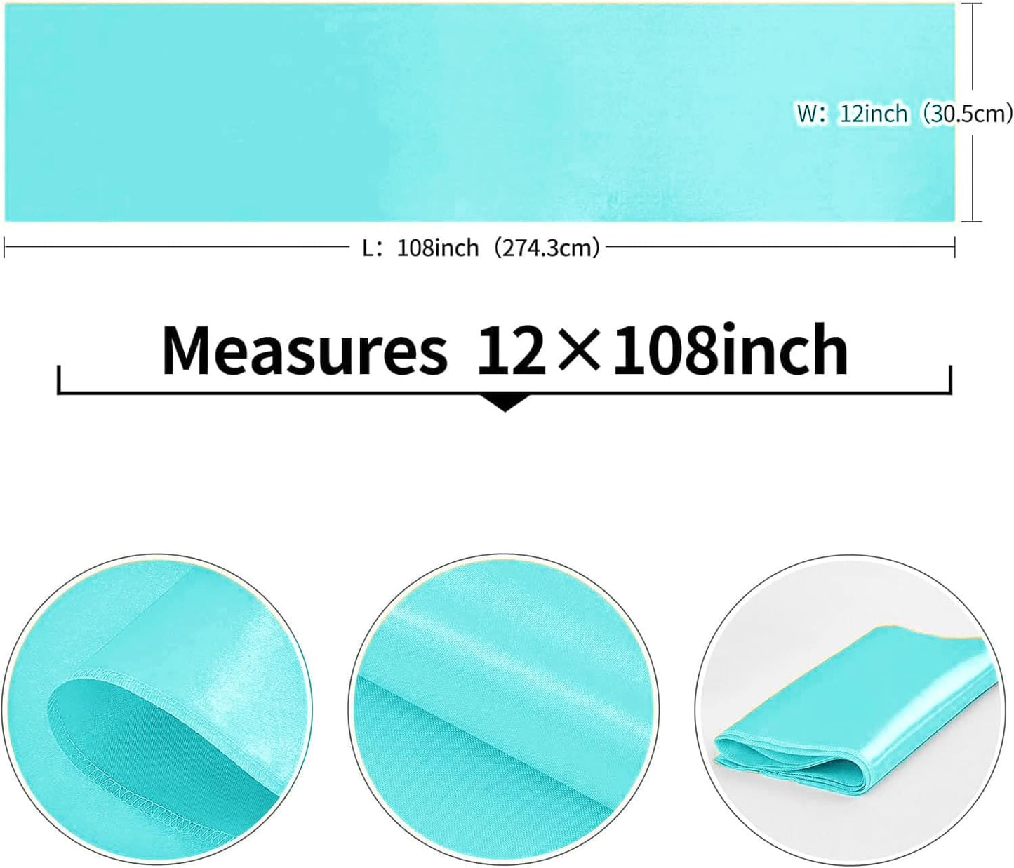 4-Pack Yellow Satin Table Runner 12 x 108 Inch Long Bright and Smooth Silk Fabric Table Runner for Wedding Banquet Birthday Party Decoration