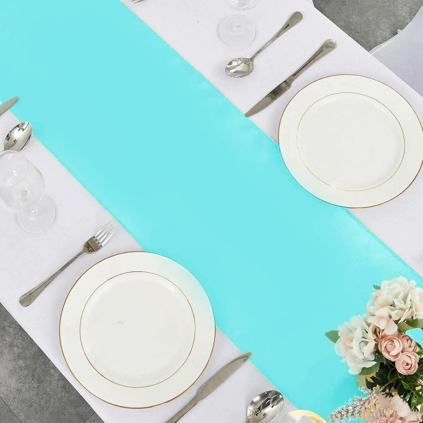 4-Pack Yellow Satin Table Runner 12 x 108 Inch Long Bright and Smooth Silk Fabric Table Runner for Wedding Banquet Birthday Party Decoration