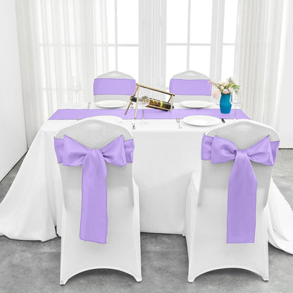 4-Pack Yellow Satin Table Runner 12 x 108 Inch Long Bright and Smooth Silk Fabric Table Runner for Wedding Banquet Birthday Party Decoration