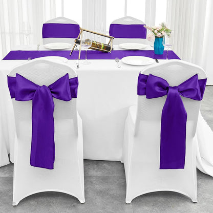 4-Pack Yellow Satin Table Runner 12 x 108 Inch Long Bright and Smooth Silk Fabric Table Runner for Wedding Banquet Birthday Party Decoration