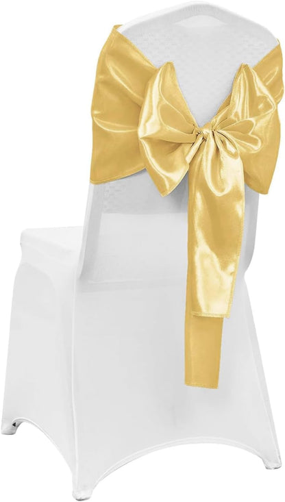 4-Pack Yellow Satin Table Runner 12 x 108 Inch Long Bright and Smooth Silk Fabric Table Runner for Wedding Banquet Birthday Party Decoration