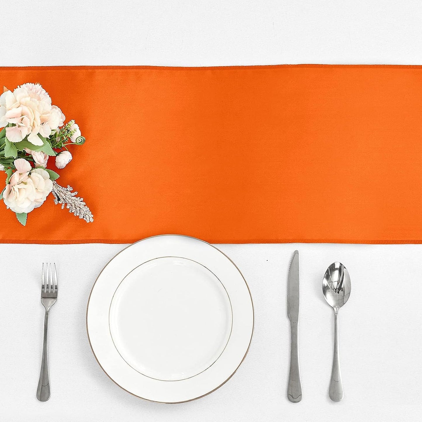 4-Pack Yellow Satin Table Runner 12 x 108 Inch Long Bright and Smooth Silk Fabric Table Runner for Wedding Banquet Birthday Party Decoration