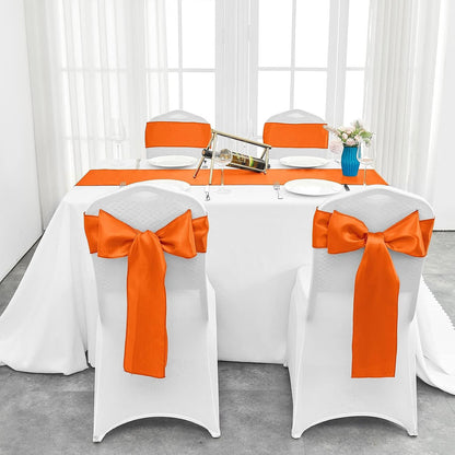 4-Pack Yellow Satin Table Runner 12 x 108 Inch Long Bright and Smooth Silk Fabric Table Runner for Wedding Banquet Birthday Party Decoration