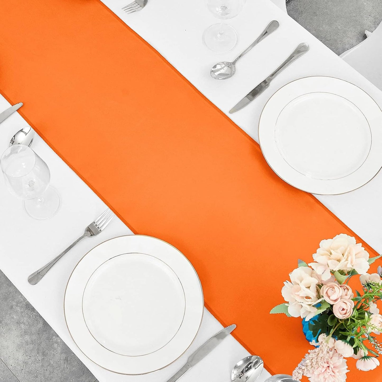 4-Pack Yellow Satin Table Runner 12 x 108 Inch Long Bright and Smooth Silk Fabric Table Runner for Wedding Banquet Birthday Party Decoration