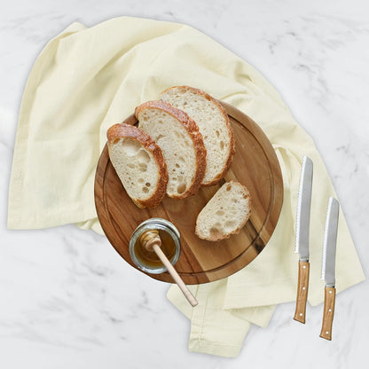 Urban Villa Flour Sack Light Yellow Kitchen Towels 100% Cotton Highly Absorbent Dish Towels for Bread Proofing Baking Drying Dinnerware Glass Embroidery DIY Projects Zero Lint 27x27 Inches (12 Pack)