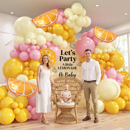 400pcs Lemon Balloon Garland Arch Kit 18 12 10 5 Inch with Pastel Yellow Light Pink Balloons for Graduated Lemon Decor Birthday Baby Shower Wedding Bridal Lemonade Party Decorations