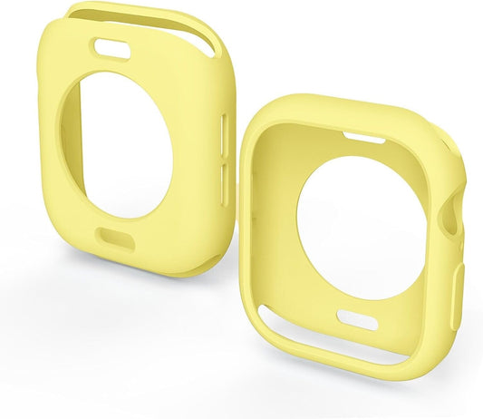 Silicone TPU Bumper Protective Smart Watch Case Cover for Apple Watch iWatch Series 10 (Yellow, iWatch 42mm)