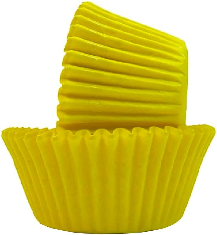 Greaseproof Professional Grade Baking Cups, Pack of 40, Standard Liners, Yellow Solid, for Cupcakes, Muffins, Candy, Non Stick