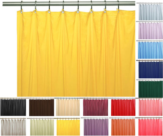 Elegant Heavy Duty Vinyl Shower Curtain Liner with 12 Metal Grommets Yellow