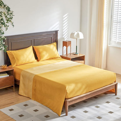 Floral Comforter Set 7 Pieces White with Yellow Orange Flowers Bed in a Bag King Size Reversible Bedding Set (1 Comforter 2 Pillow Shams 1 Flat Sheet 1 Fitted Sheet 2 Pillowcases)