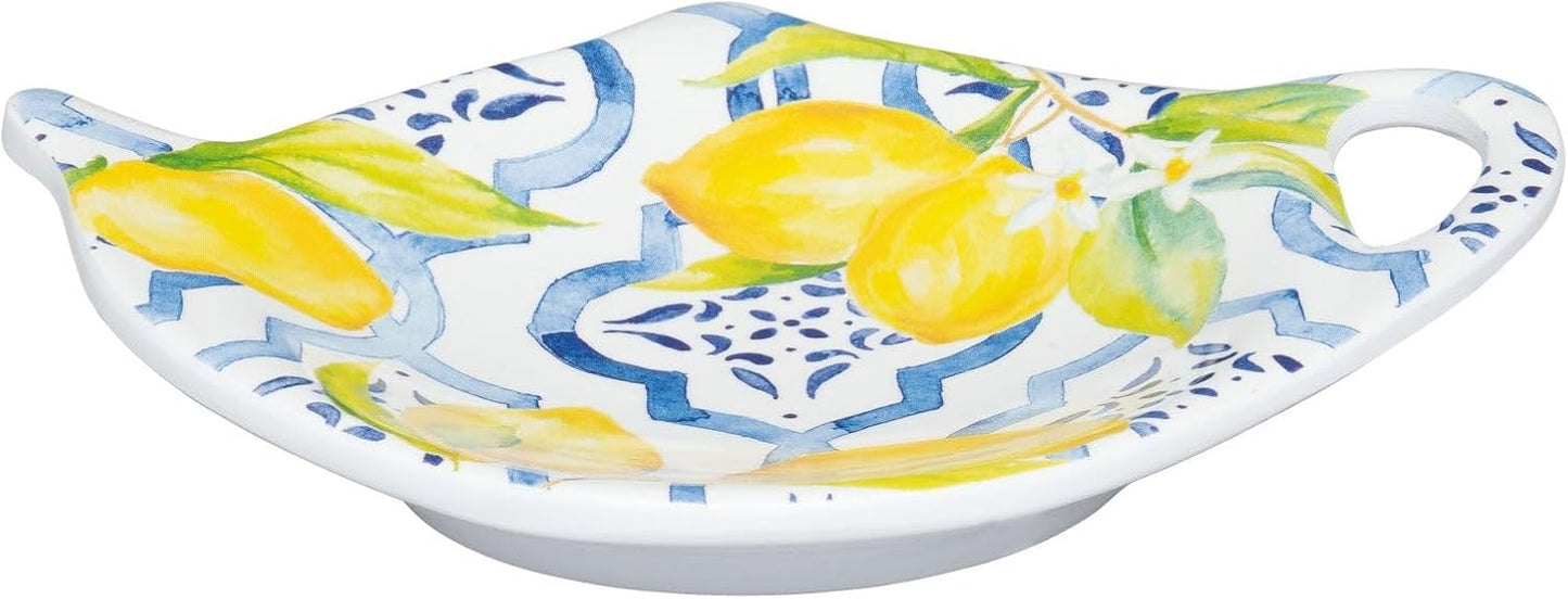 Lovely Lemon Tea Bag Holders, Teapot Shaped Tea Bag Coasters Spoon Rests Saucer Seasoning Dish Set, Blue and Yellow, 4 x 3 Inch, Set of 4