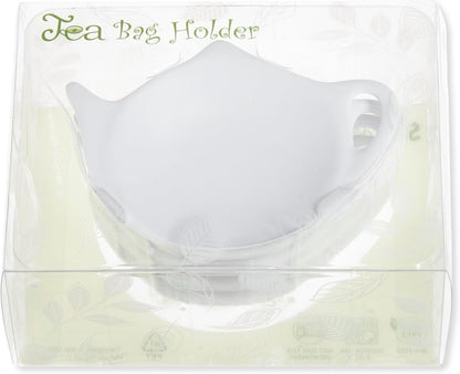 Lovely Lemon Tea Bag Holders, Teapot Shaped Tea Bag Coasters Spoon Rests Saucer Seasoning Dish Set, Blue and Yellow, 4 x 3 Inch, Set of 4