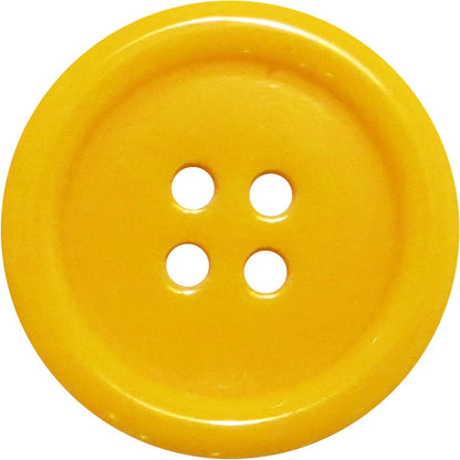 Buttons 1 Inch (1”) 4 Hole 10 Pieces - White Black Clear - Sewing Crafts Replacement Button -Perfect for Crafts, Coats, Shirts, Pants, Shorts, Cardigans, Blazers, Skirts (Yellow)