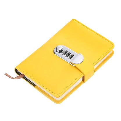 PATIKIL A6 Diary with Lock, Journal with Lock Cute Journaling Leather Notebook Journal 128 Pages Diary with Pen Slot Card Slot Waterproof for Women Gifts Men, Yellow