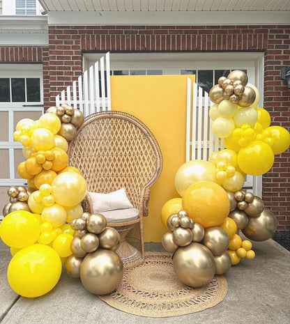 100pcs 12inch Yellow Balloons with Yellow Latex Balloons and Ribbon | Birthday, Baby Shower, Wedding, Birthday Party Decorations