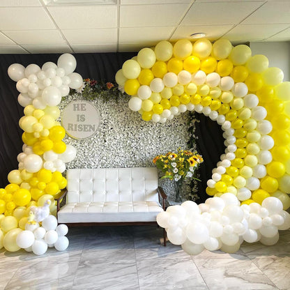 100pcs 12inch Yellow Balloons with Yellow Latex Balloons and Ribbon | Birthday, Baby Shower, Wedding, Birthday Party Decorations